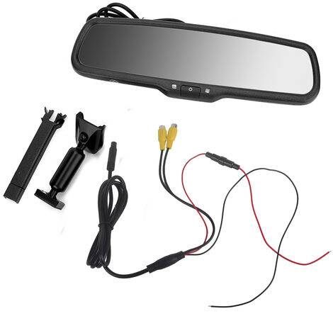 Jeffergarden Moniteur de gradation automatique de rétroviseur de voiture de 4,3 pouces avec support noir