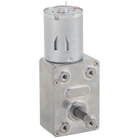 Jeffergarden Moteur à engrenages à vis sans fin réversible à couple élevé, 1 pièce, CC 12 V, moteur réducteur (62 tr/min)