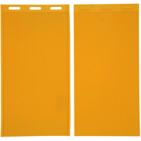 Jeffergarden Moule à presse à cire d'abeille 5.4mm, 2 pièces, peigne en caoutchouc, feuille de base, accessoire pour apiculture, jaune