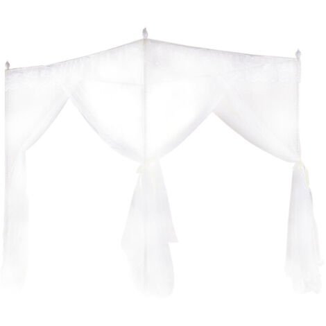 Jeffergarden – Moustiquaire de lit princesse luxe 150x200 cm – 3 ouvertures latérales – Maille respirante en polyester – Facile à laver en machine