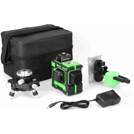 Jeffergarden Multi-function 3D 12-line self-leveling laser level with 1.2M 3 height-adjustable alloy extensionsTripod and carry case
