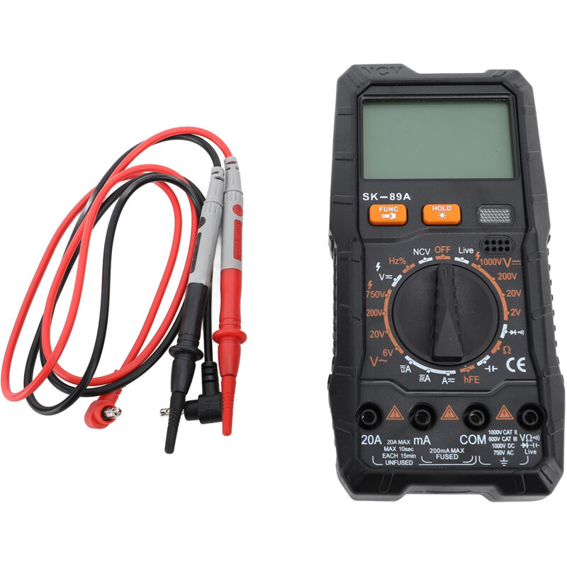 Jeffergarden - Multimètre numérique à plage automatique, diffusion vocale, tension ac dc, capacité de courant, testeur de fréquence de résistance
