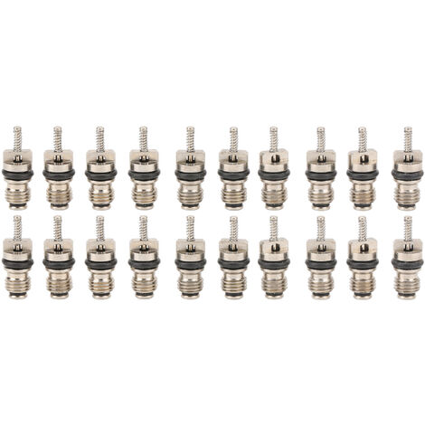 Jeffergarden Noyau de Valve de climatisation de voiture, 20 pièces, noyau de Valve haute pression en cuivre de remplacement pour HYUNDAI KIA