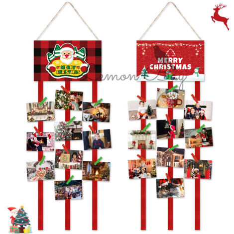 Jeffergarden Organisateur de cartes de Noël, porte-photos mural en feutre avec 40 pinces à photos, cadres, décorations de collage, cartes et loisirs créatifs en papier.