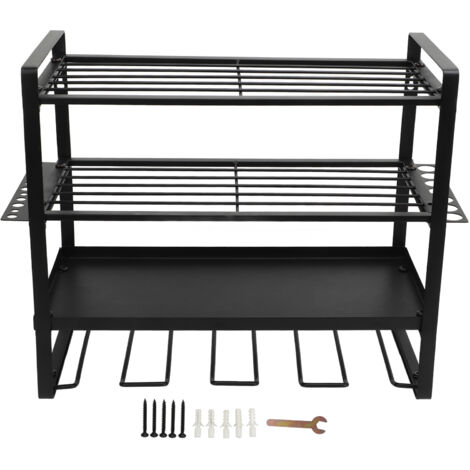 Jeffergarden Organisateur d'outils électriques robuste, support de stockage d'outils électriques à 4 couches pour Garage, salle d'outils, atelier, hangar, panneau perforé