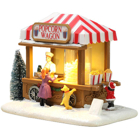 Jeffergarden Ornement de Maison de Noël à LED, Décoration de Bureau en Résine avec Paysage enneigé pour Une Charmante Atmosphère de Vacances (Style 4 10 pièces)