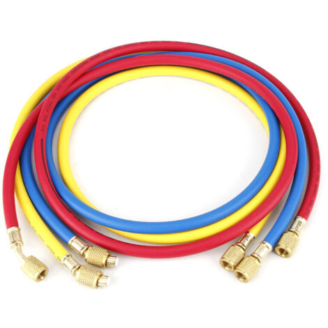 Jeffergarden Outil d'ajout de réfrigérant pour tube de fluorure de climatisation de 1,5 m, 600 psi, 1/4 po