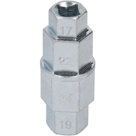Jeffergarden Outil d'essieu hexagonal pour clé de démontage de broche de roue avant dédiée à la moto 17 19 22 24mm argent