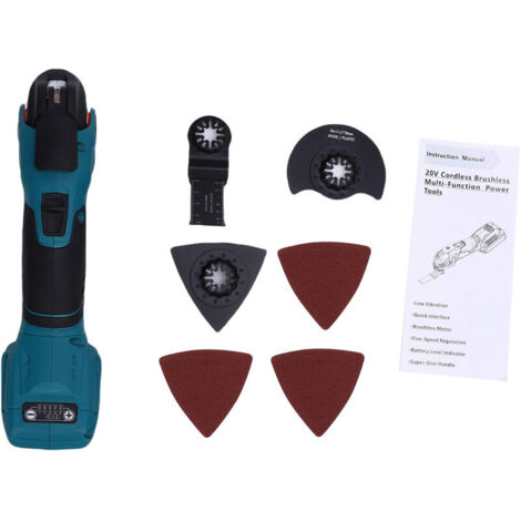Jeffergarden Outil oscillant multifonction sans fil 300 W , 5 vitesses variables, vitesse max. de 22000 tr/min, angle d'oscillation de 4° et comprend une lame en métal et du papier de verre (outil uni
