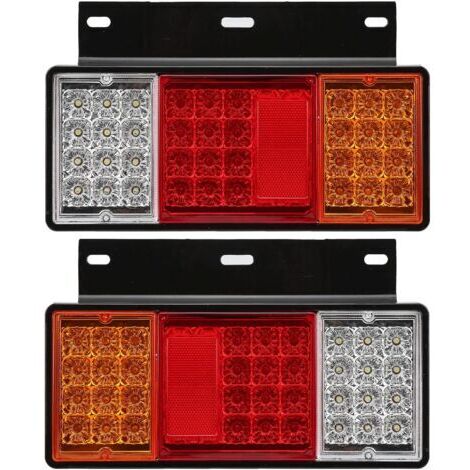 Jeffergarden Paire de feux arrière 12V 44 LED de remplacement pour camion Isuzu Elf série W NPR HD NKR NHR NRR FSR FRR