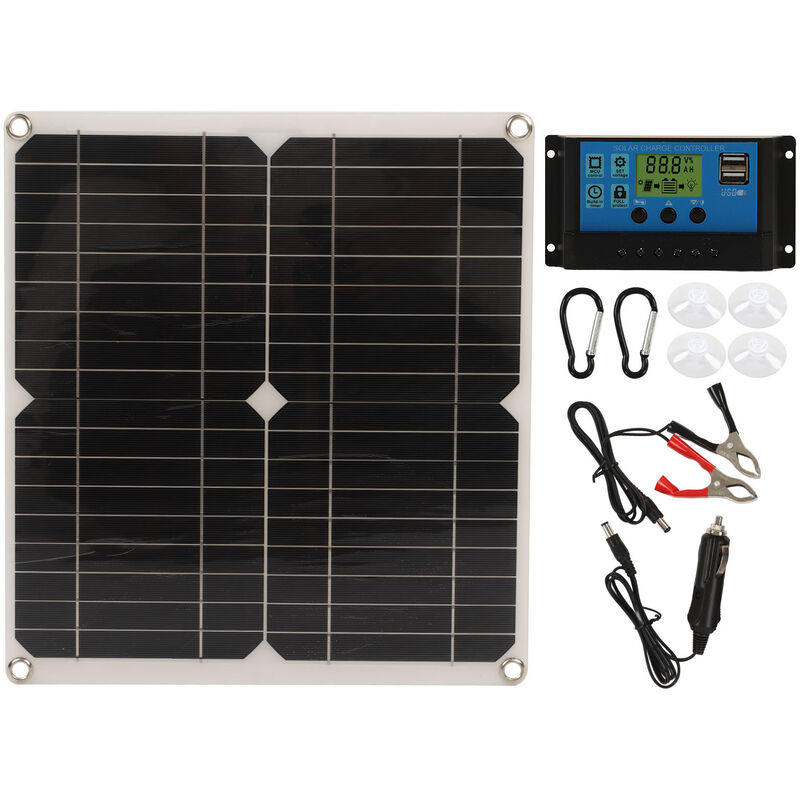 Panneau solaire en silicium monocristallin, étanche, haute Performance, pour camping-car, voiture, bateau, remorque, 20W, 18V, 30A - Jeffergarden