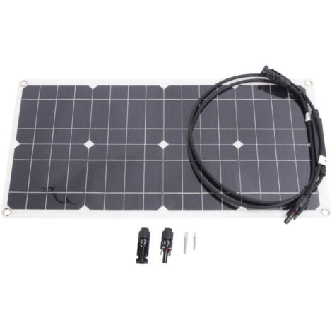 Jeffergarden Panneau solaire flexible 25 W 16 V monocristallin, chargeur portable pour camping-cars, yachts et batteries de voiture 12 V