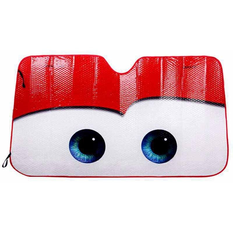 Jeffergarden - Pare-soleil de voiture, yeux de dessin animé, pare-soleil, protecteur de fenêtre pliable, bouclier thermique, bloc de couverture,