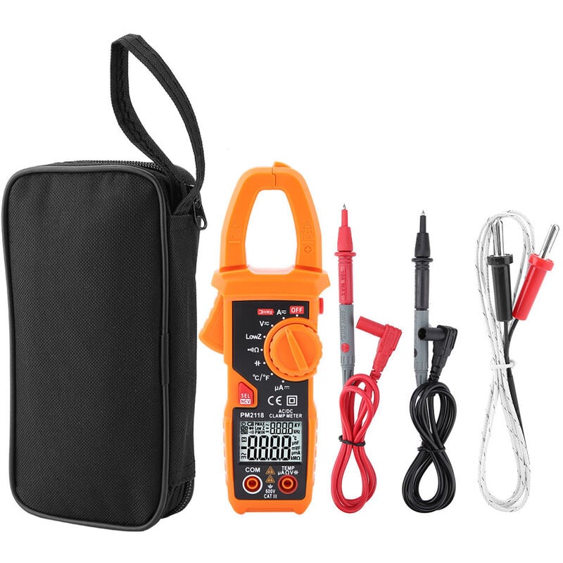 Jeffergarden - peakmeter PM2118 multimètre à pince ac dc à double affichage ncv ohmmètre testeur de température de capacité