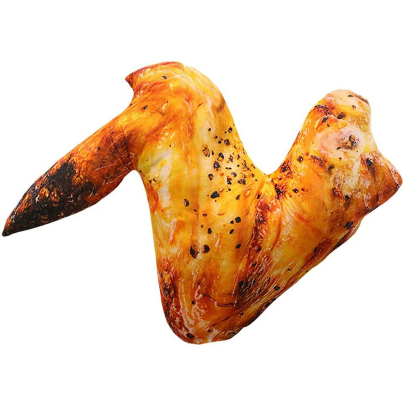 Jeffergarden Peluche de 20 cm en forme de cuisse de poulet, jouet en forme d'aile de poulet, coussin frit, décoration d'intérieur, cadeau