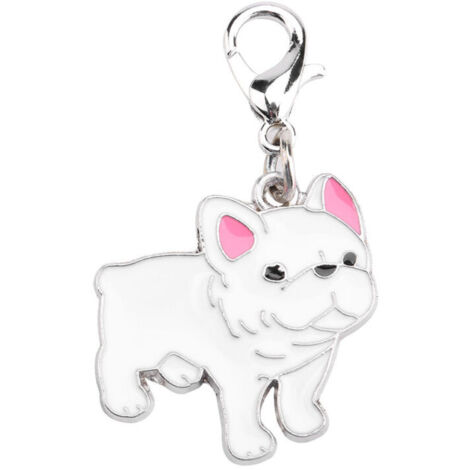 Jeffergarden ‌Pendentif métallique pour collier de chien - Attache blanche, accessoire de décoration mignon‌