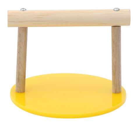 Jeffergarden Perchoir en bois pour oiseaux, cadre sur pied, poteau de support, Base en plastique, perroquet à mcher, jouet mordant, Cage, accessoires