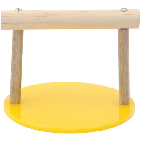 Jeffergarden Perchoir en bois pour oiseaux, cadre sur pied, poteau de support, Base en plastique, perroquet à mcher, jouet mordant, Cage, accessoires