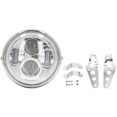 Jeffergarden Phare LED pour moto de 6,5 pouces, 12 V, lentille PC transparente, étanche et antichoc, adapté aux scooters et aux voitures de ville.