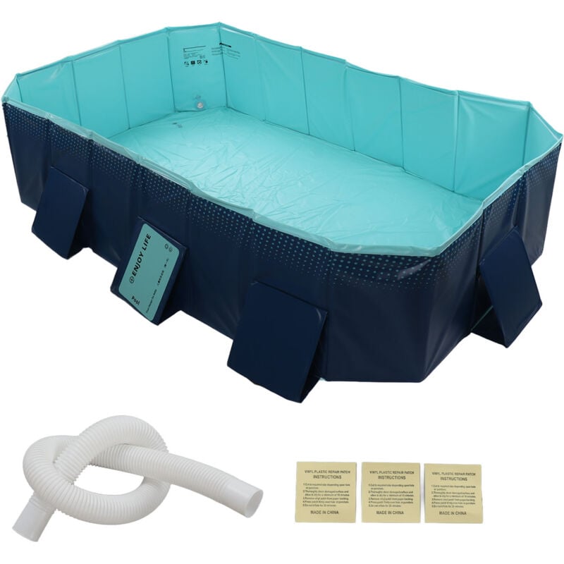 Jeffergarden - Piscine pliable surdimensionnée, gonflage gratuit pour la maison et l'extérieur, 2.6m / 8,53 pieds
