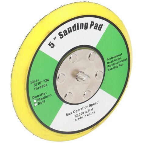 Jeffergarden Plaque arrière auto-agrippante pour ponceuse et polisseuse pneumatique en PU pour ponçage et polissage 5 pouces 5/16 pouces x 24 filets 12000 tr/min