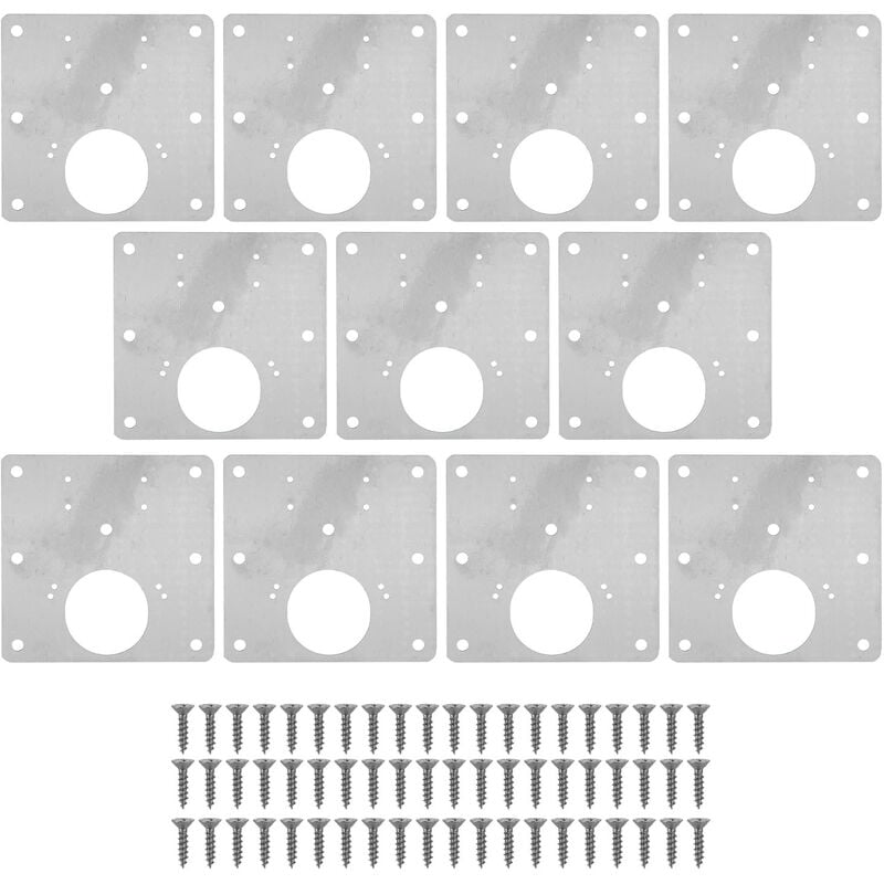 Jeffergarden - Plaque de réparation de charnières d'armoire avec vis de fixation, Kit de plaque de réparation de charnière de porte de placard en