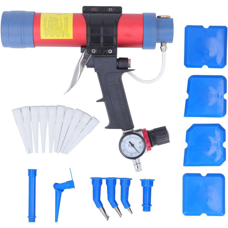 Jeffergarden - Pneumatic Caulking Gun 310ml Capacity Pneumatic Caulking Glass Glue With Pressure Gauge