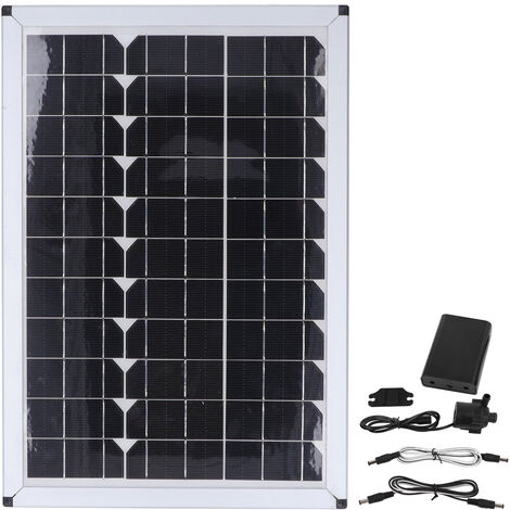 Jeffergarden Pompe à eau solaire 20W Pompe submersible de fontaine de panneau solaire 12V 5m Ascenseur de décharge pour le jardin