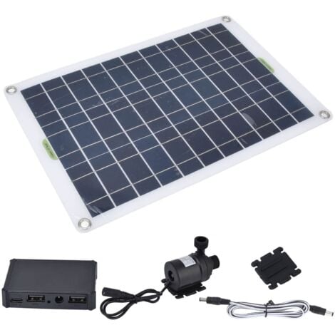 Jeffergarden Pompe à eau solaire - Kit de pompe à eau solaire - Panneau de 50 W - 800 L/h 12 V - Système d'alimentation solaire CC sans balais avec câble pour la circulation de l'eau de jardin BirdBat
