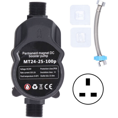 Jeffergarden Pompe de surpression automatique à pression d'eau pour douche à recirculation murale 24VDC 100240V prise britannique
