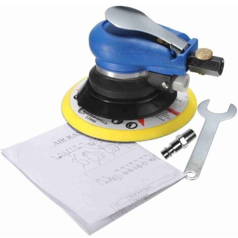 Jeffergarden Ponceuse pneumatique à main de 6 pouces, orbite aléatoire à grande vitesse pour le cirage et le polissage