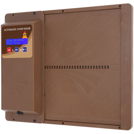 Jeffergarden Porta automatica per pollaio USB con apertura orizzontale e timer Marrone