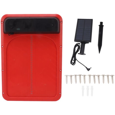 Jeffergarden Porte automatique de poulailler, coffre-fort à énergie solaire avec capteur de lumière pour volaille rouge