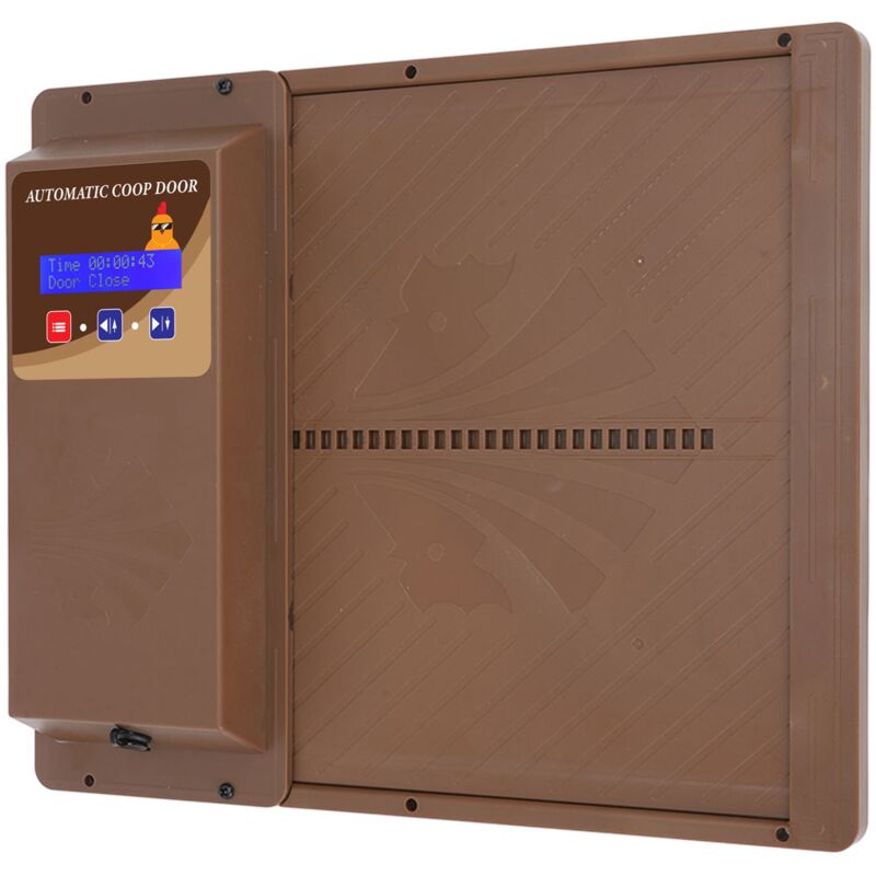 Porte automatique de poulailler, ouverture horizontale usb, ouvre-porte automatique de poulailler avec minuterie marron - Jeffergarden