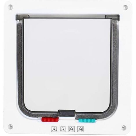 Jeffergarden Porte pour Chat Automatique, Chatière Silencieux pour Chat Interieur Porte Chatière Magnétique Petit Chatière Plastique Moyenne Blanc