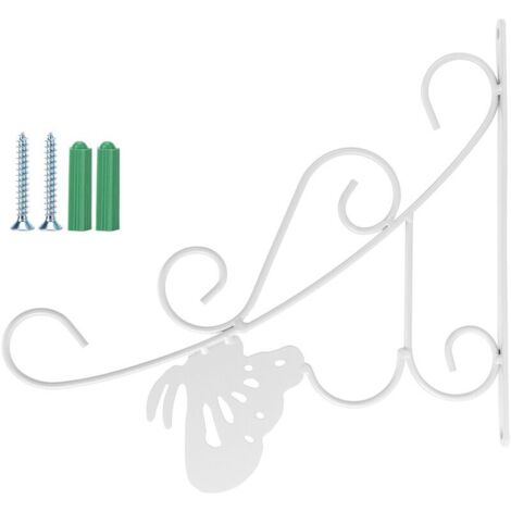 Jeffergarden Pot de fleur crochet suspendu Style européen en fer forgé plantes cintre pour jardin Patio balcon blanc