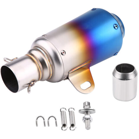 Jeffergarden Pot d'échappement universel pour moto, embout en acier inoxydable demi-bleu