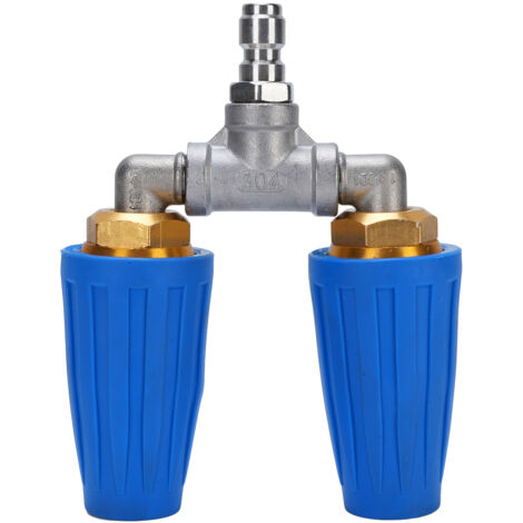 Jeffergarden Pressure Washer Double Turbine Nozzle 1/4 Inch Stainless Steel 4000psi Rotating Turbo for Garden Cars Cleaning Blue