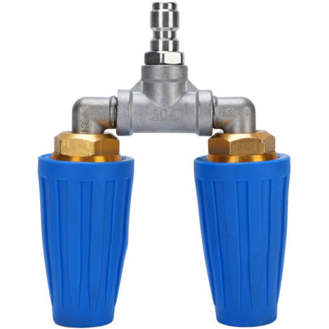Jeffergarden Pressure Washer Double Turbine Nozzle 1/4 Inch Stainless Steel 4000psi Rotating Turbo for Garden Cars Cleaning Blue