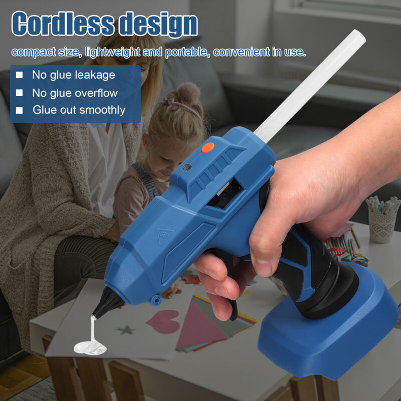Jeffergarden - Professional Cordless Hot Melt Glue Machine Portable Home Crafts diy Repair Tool Kit with Glue Stick