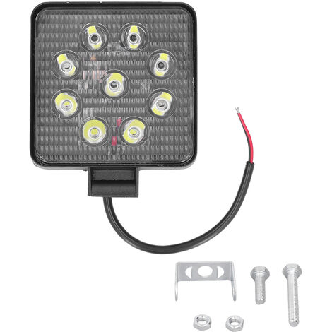 Jeffergarden Projecteur de travail universel à 9LED, 27W, 2700lm, projecteur à large faisceau, lumière hors route, universel, modifié pour voiture