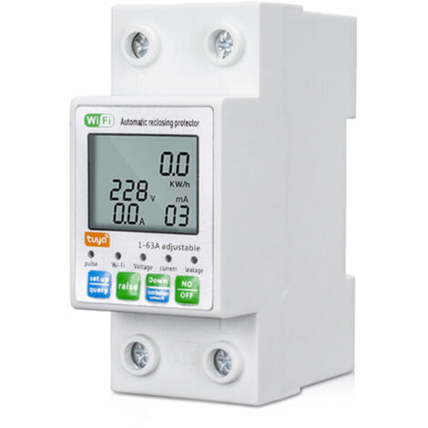 Jeffergarden ‌Protecteur à Réenclenchement Automatique ZigBee Tuya‌ - Multifonction, Compteur Courant Tension LCD, Valeurs de Protection Réglables, Nécessite Passerelle - Contrôle APP