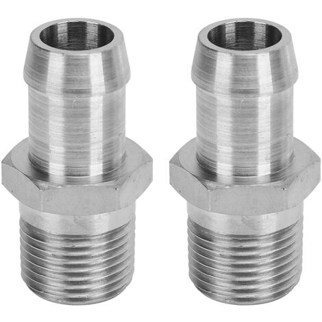 Jeffergarden Raccord adaptateur de tuyau de collecteur d'admission de chauffage, filetage mle NPT 1/2 po à connecteur barbe 5/8 po, 2 pièces
