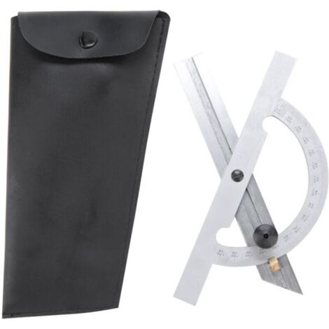 Jeffergarden Rapporteur d'angle de précision en acier au carbone, règle d'angle transparente 100 x 150 mm, outil de mesure de précision pour atelier industriel.