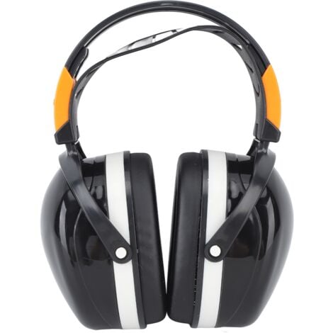 Jeffergarden Réduction du bruit Cache-oreilles Pliable Léger Protection auditive Sécurité sur la tête Cache-oreilles pour le jardin Tir Tonte Noir Blanc