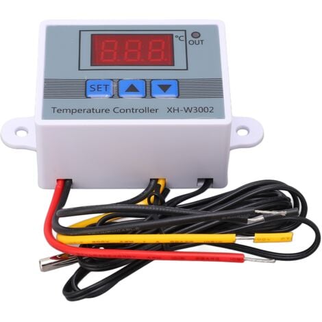Jeffergarden Régulateur de Température Numérique Thermostat Chauffage Refroidissement Interrupteur avec Sonde Étanche 10A 110‑220V 1500W