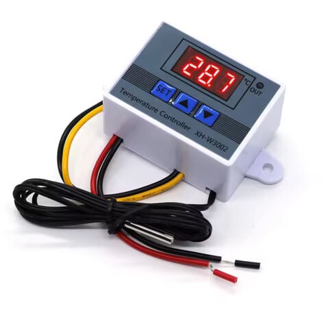 Jeffergarden Régulateur de température numérique Thermostat Micro-Ordinateur - Module de Commutation,avec Sonde Étanche 10A 110‑220V 1500W AC 220 V