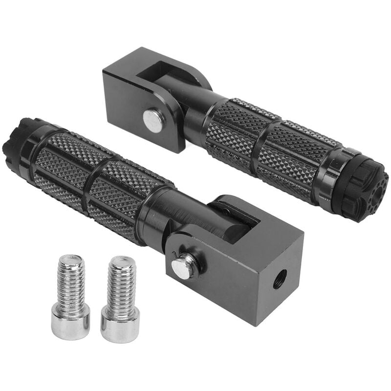 Jeffergarden - Repose-pieds pliables M8 antidérapants en alliage d'aluminium, 2 pièces, universels pour vélos, atv, utv, Go Kart, noirs