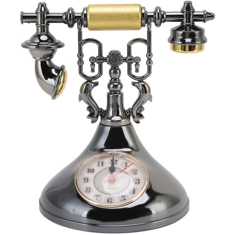 Jeffergarden Réveil téléphonique Vintage, Unique, élégant, heure précise, horloge de chevet, décoration pour la maison, le café et le bureau, YF020 1