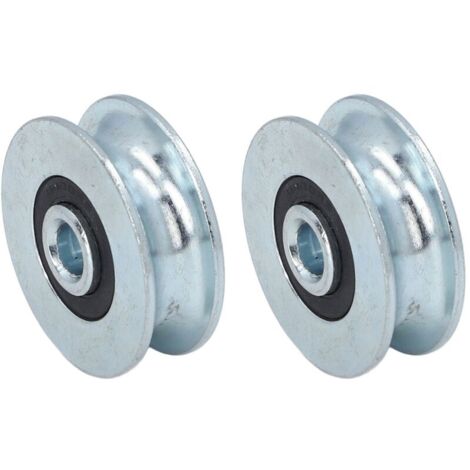Jeffergarden Roue de poulie 40mm, diamètre extérieur 8mm, trou central, roulement en acier allié, 2 pièces